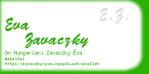 eva zavaczky business card